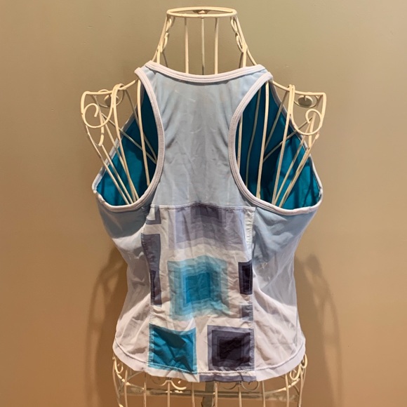 NIKE Dri-Fit Blue & White Active Tank - Size Large - Picture 3 of 6